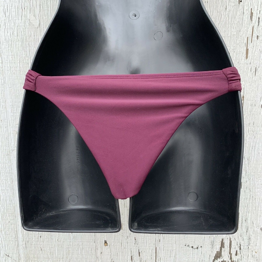 La Maree Burgundy Knot Sided Bikini Bottom Small - Picture 2 of 5